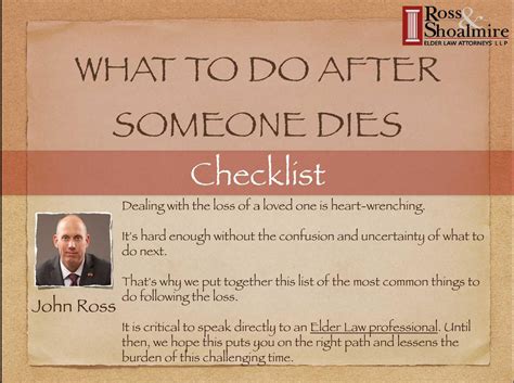 What to do after someone dies .